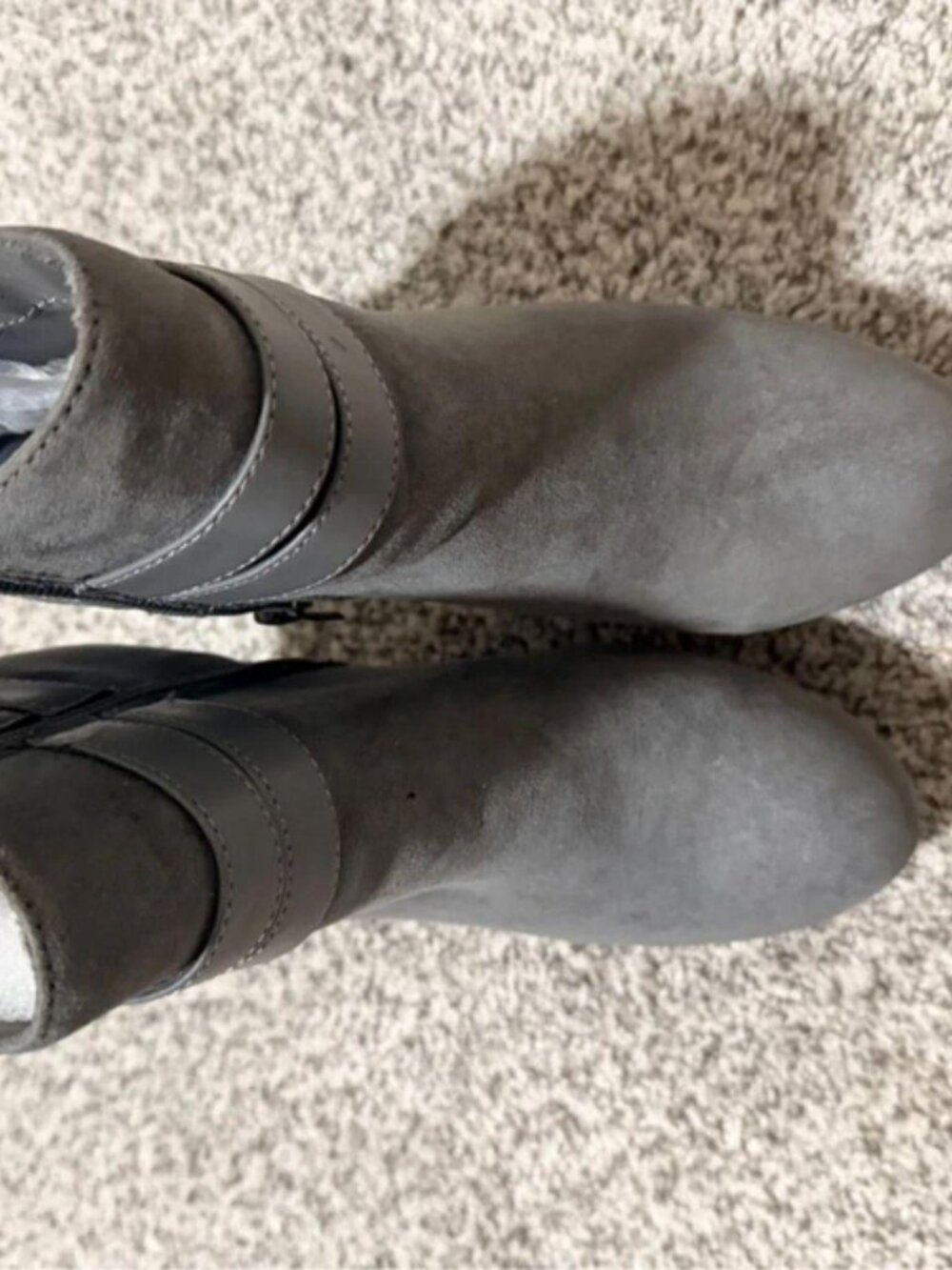 Metaphor Gray suede ankle boots with buckle - Picture 2 of 4